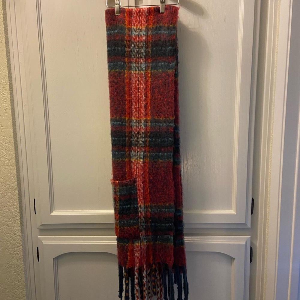 Vibrant Plaid Wool Scarf